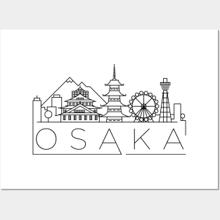 Osaka Minimal Skyline Posters and Art